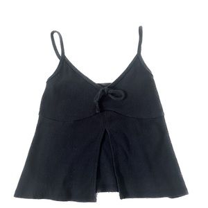 Hollister Slit Crop Top| Small |Tank top |Front tie |Black|Must Have Collection